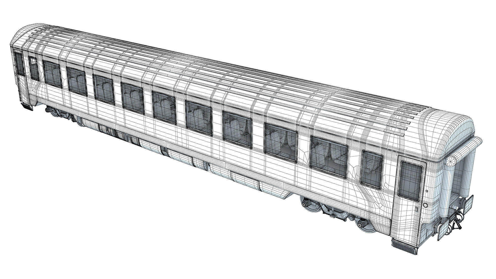Passenger Train Car 3D model_15