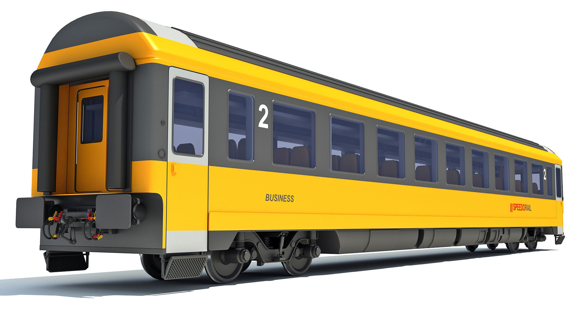 Passenger Train Car 3D model_6