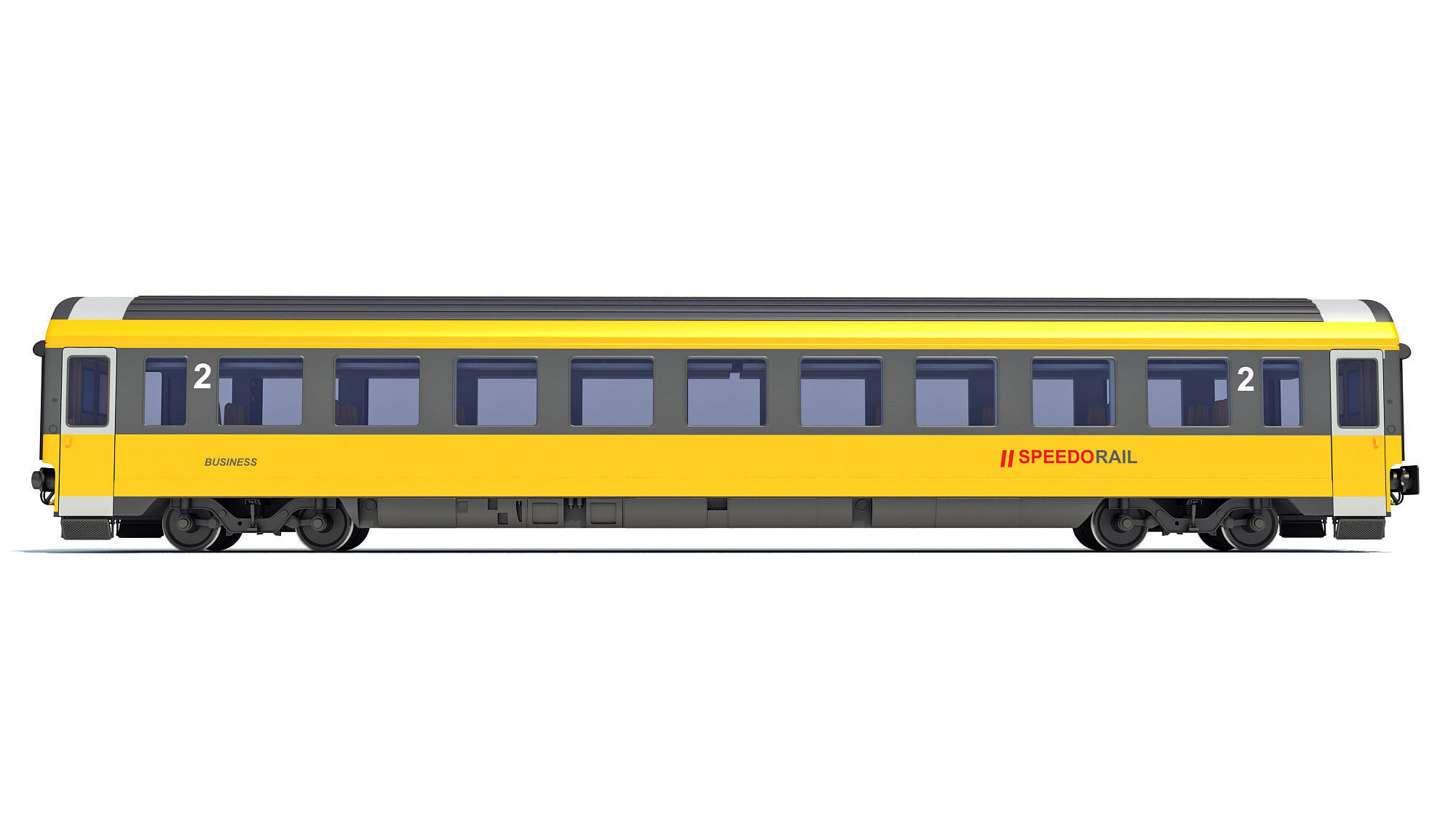 Passenger Train Car 3D model_2