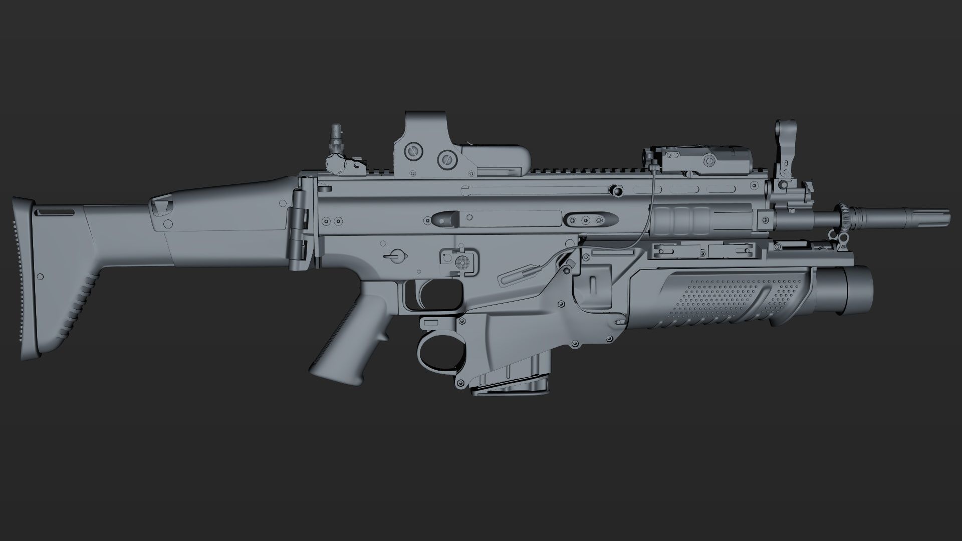 FN SCAR-H 3D Model With Equipments 3D model_50