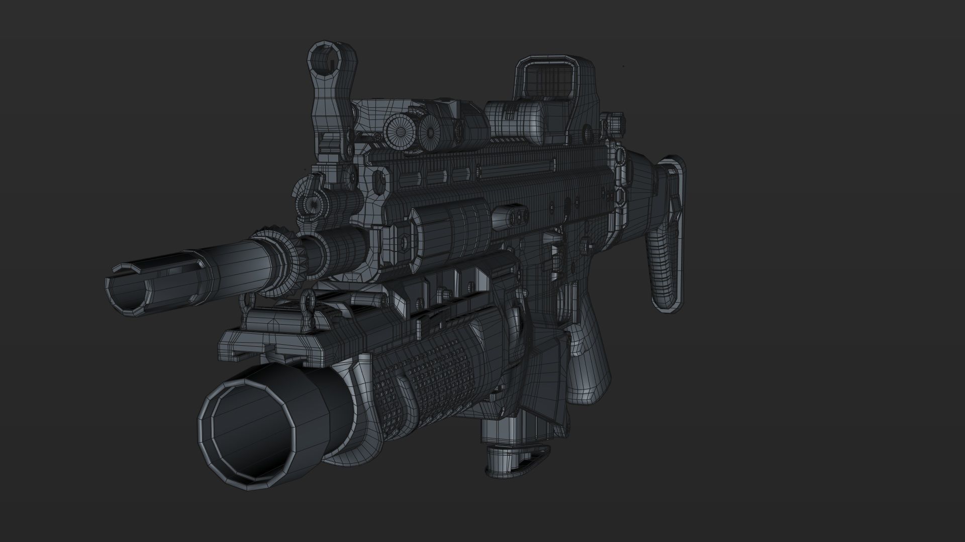 FN SCAR-H 3D Model With Equipments 3D model_41