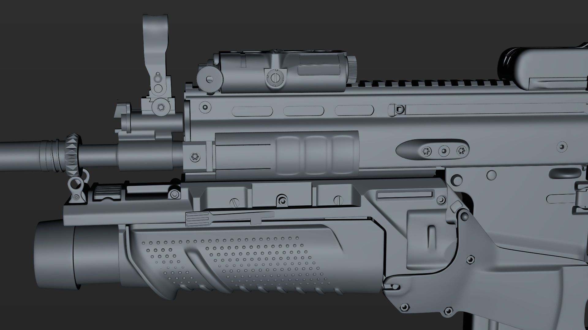 FN SCAR-H 3D Model With Equipments 3D model_40