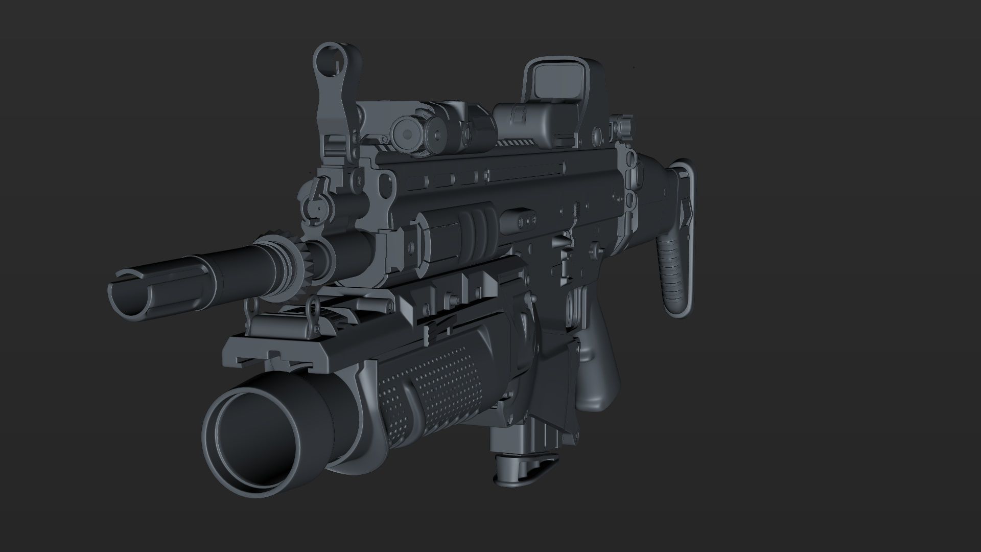 FN SCAR-H 3D Model With Equipments 3D model_43