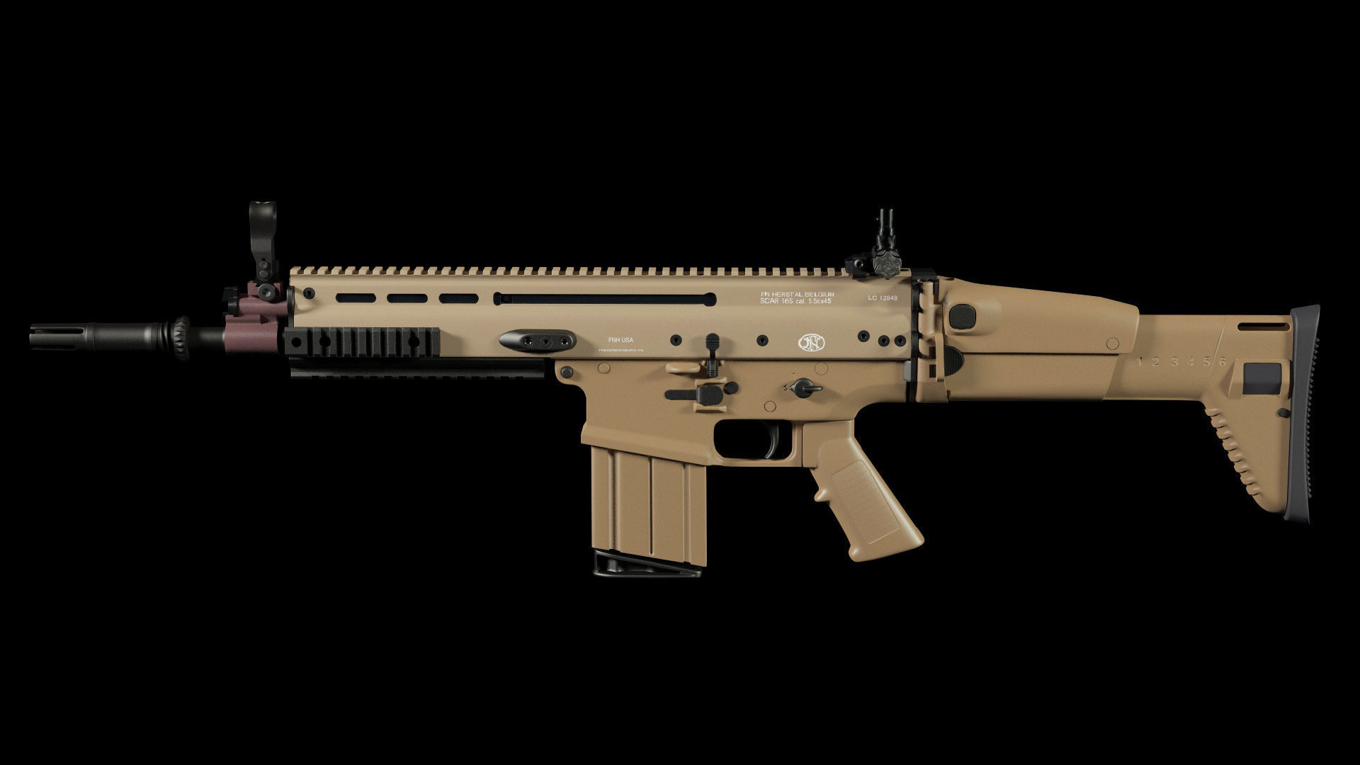 FN SCAR-H 3D Model With Equipments 3D model_6
