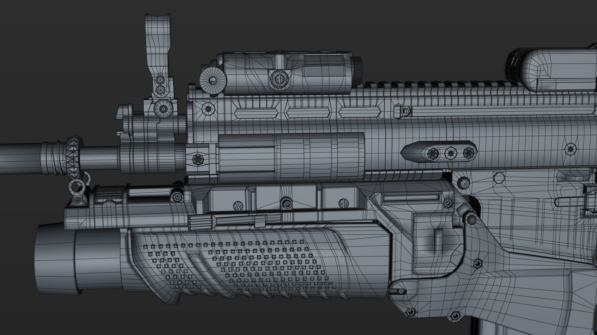 FN SCAR-H 3D Model With Equipments 3D model_39