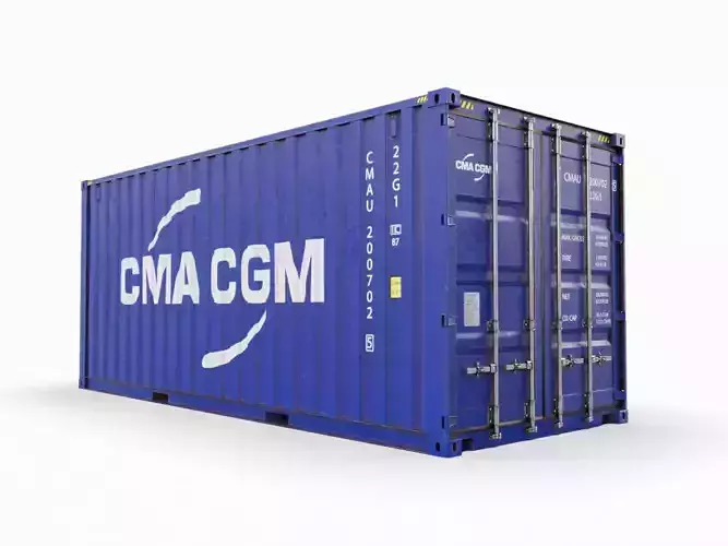 20 feet CMA-CGM standard shipping container 3D model