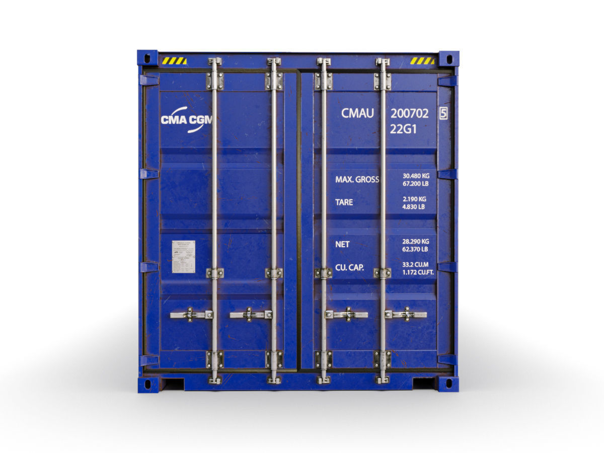 20 feet CMA-CGM standard shipping container 3D model_5