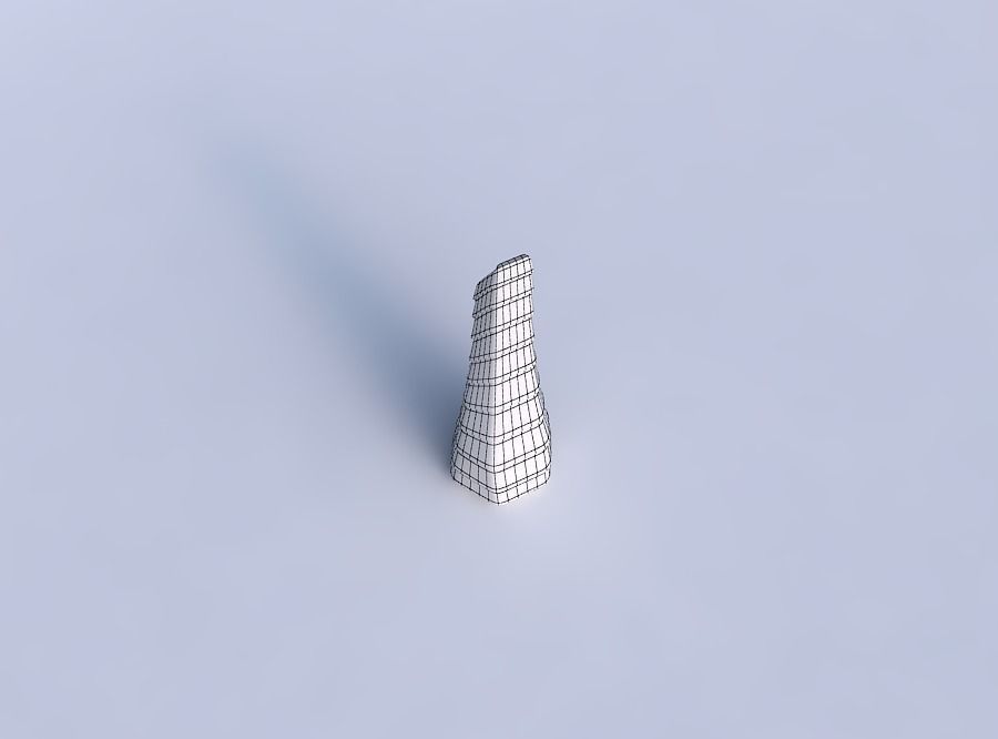 Vase top bent hexagon with horizontal inverted layers 3D print model_6