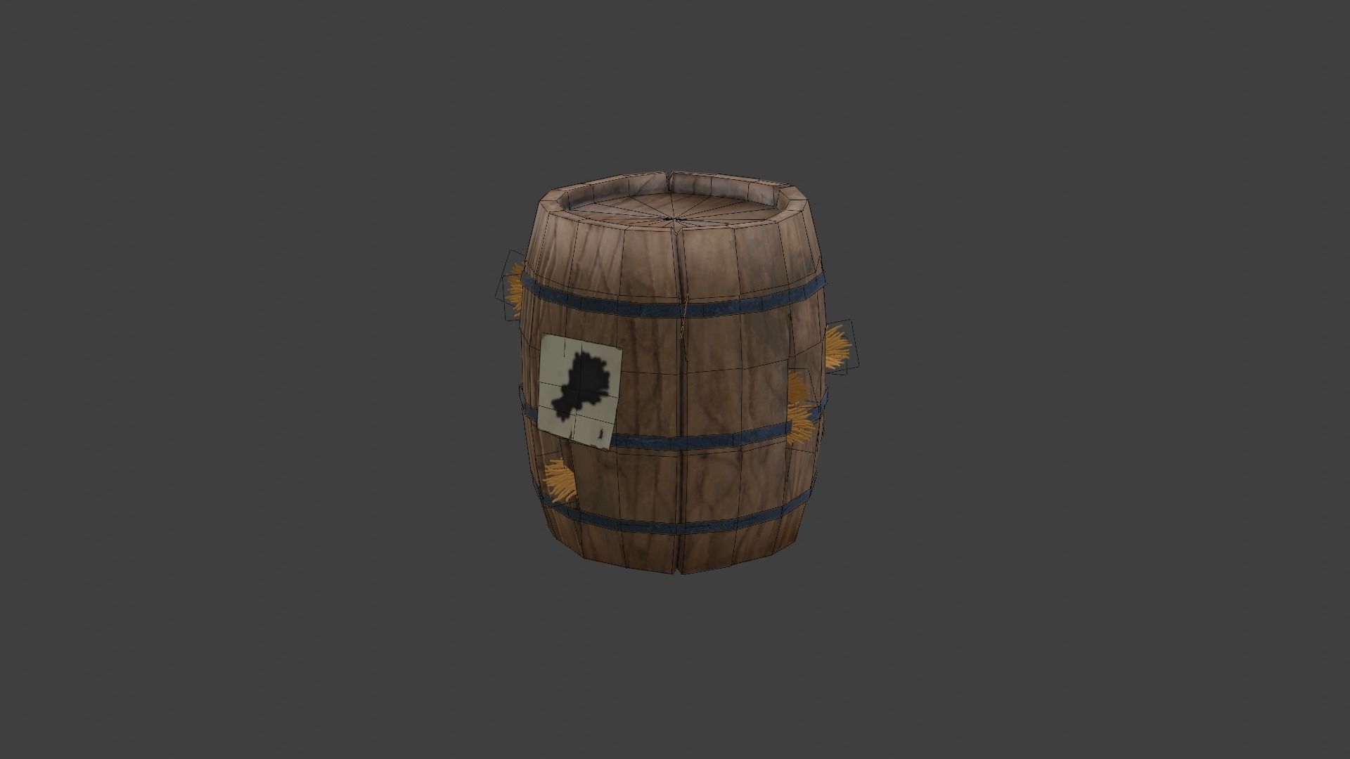 Stylized Barrel PBR low-poly game ready Low-poly 3D model_4