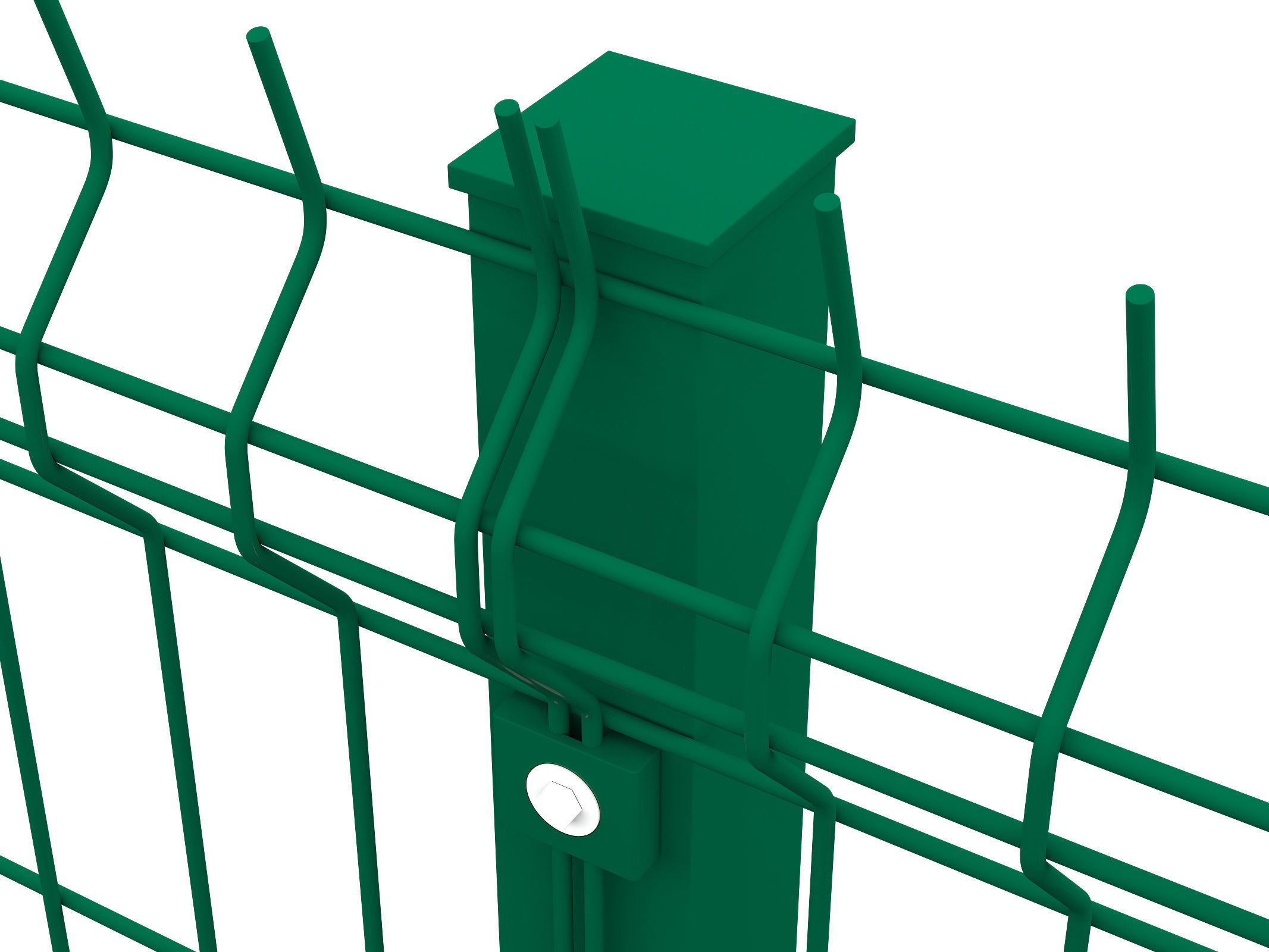 Fence three wire fences 3D model_8