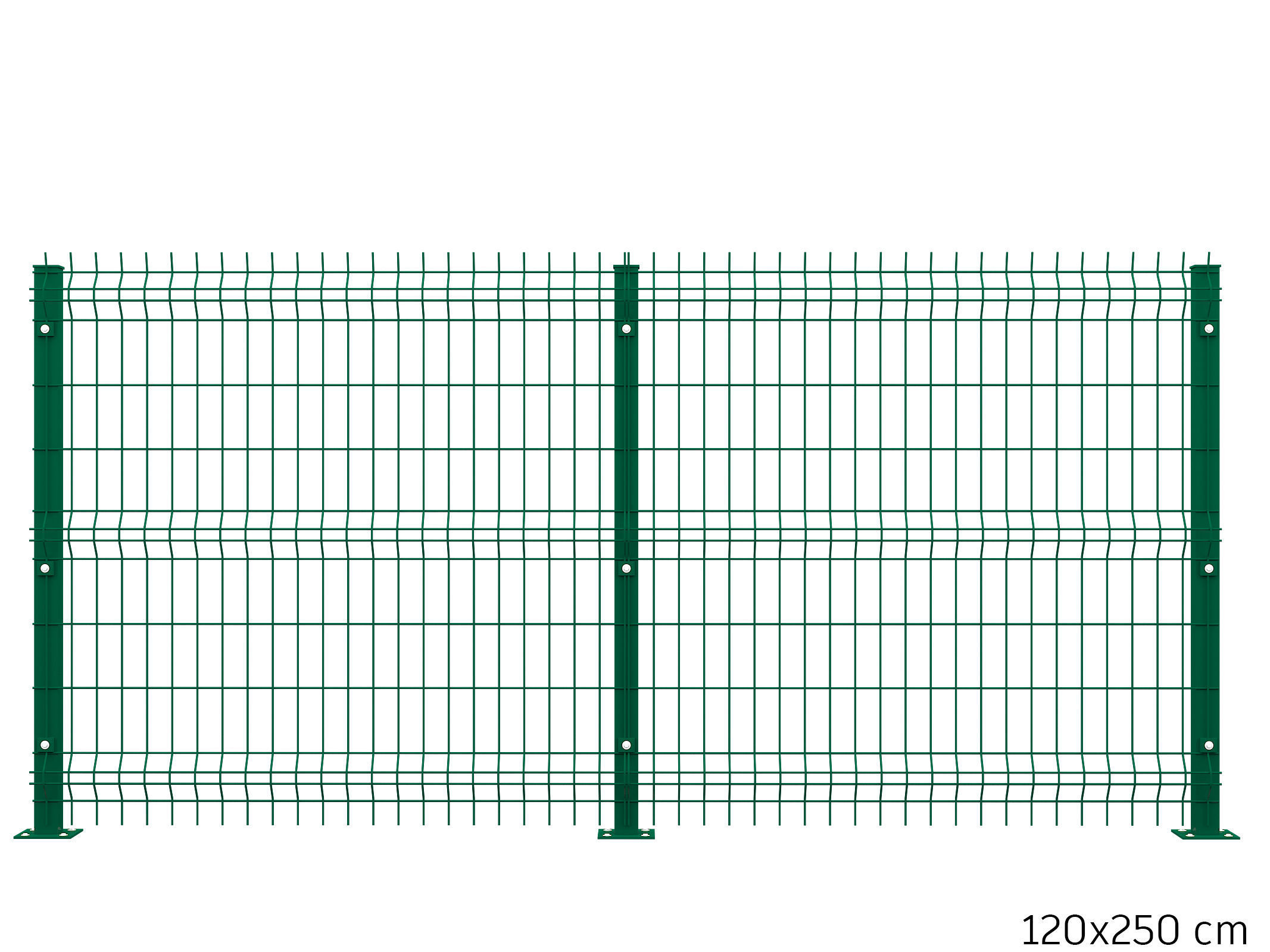 Fence three wire fences 3D model_2