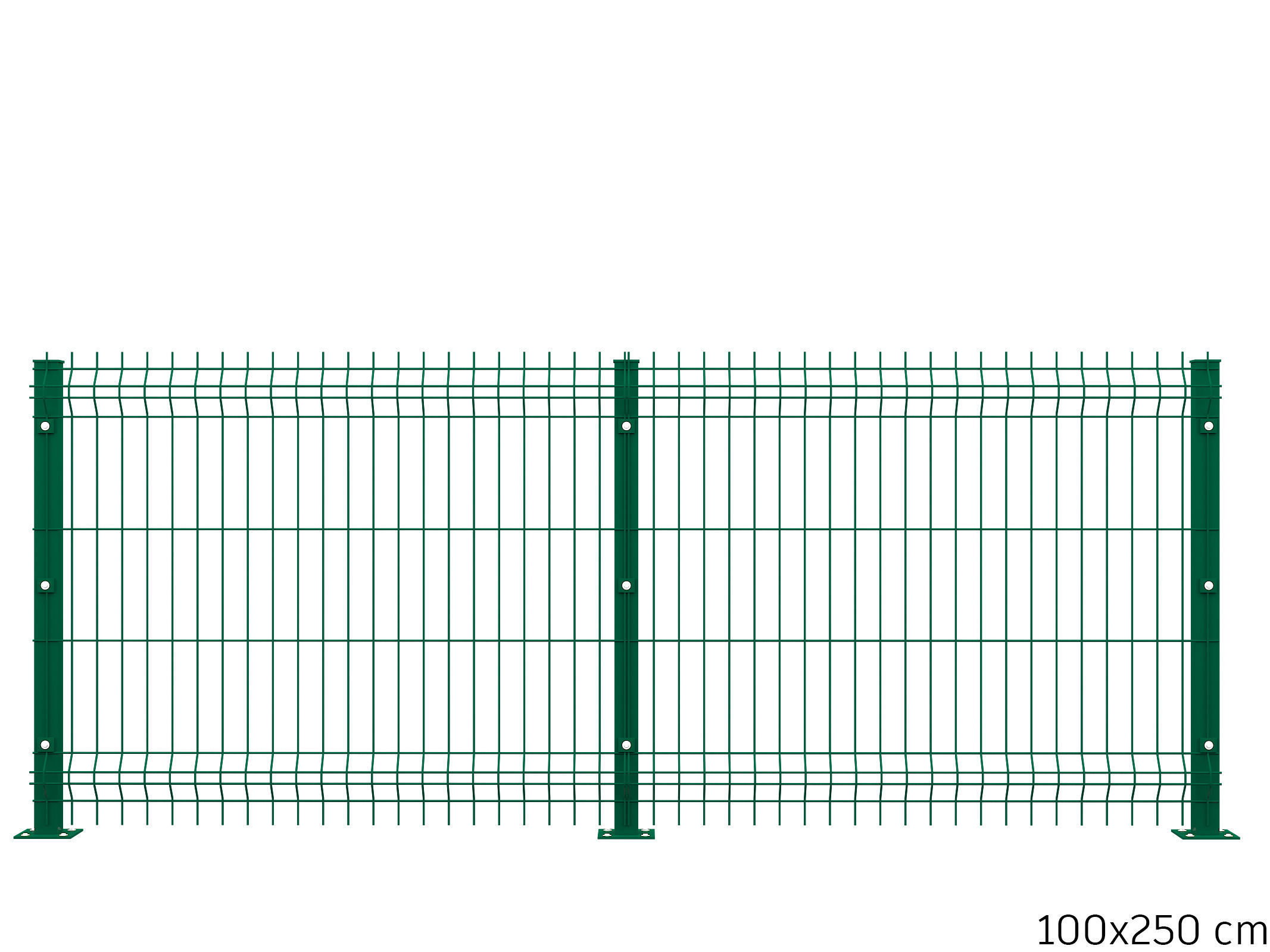 Fence three wire fences 3D model_1