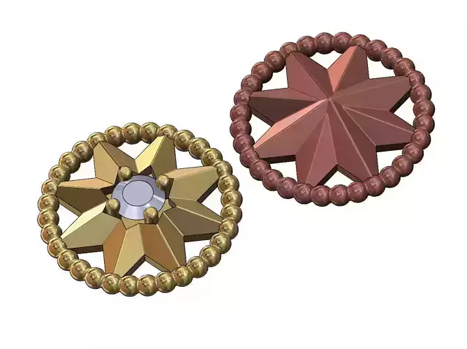 8 point star pendant motif 3D print model