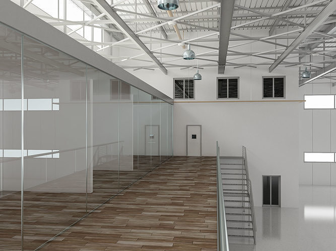 Aircraft Hangar 3D model 7