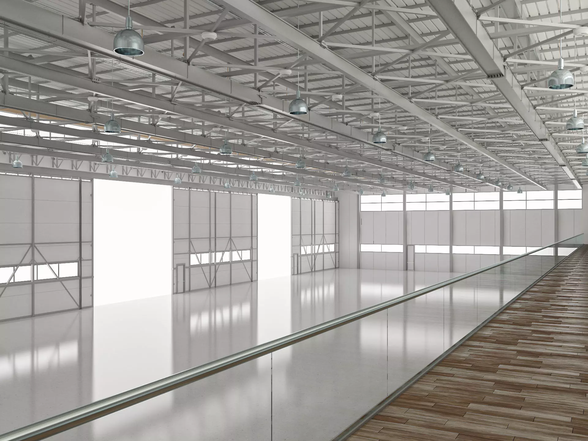 Aircraft Hangar 3D model_0