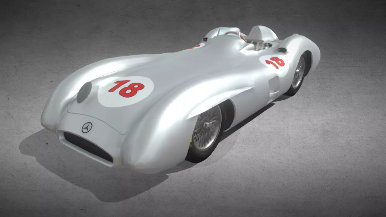 Mercedes Benz W196 Streamliner Low-poly 3D model