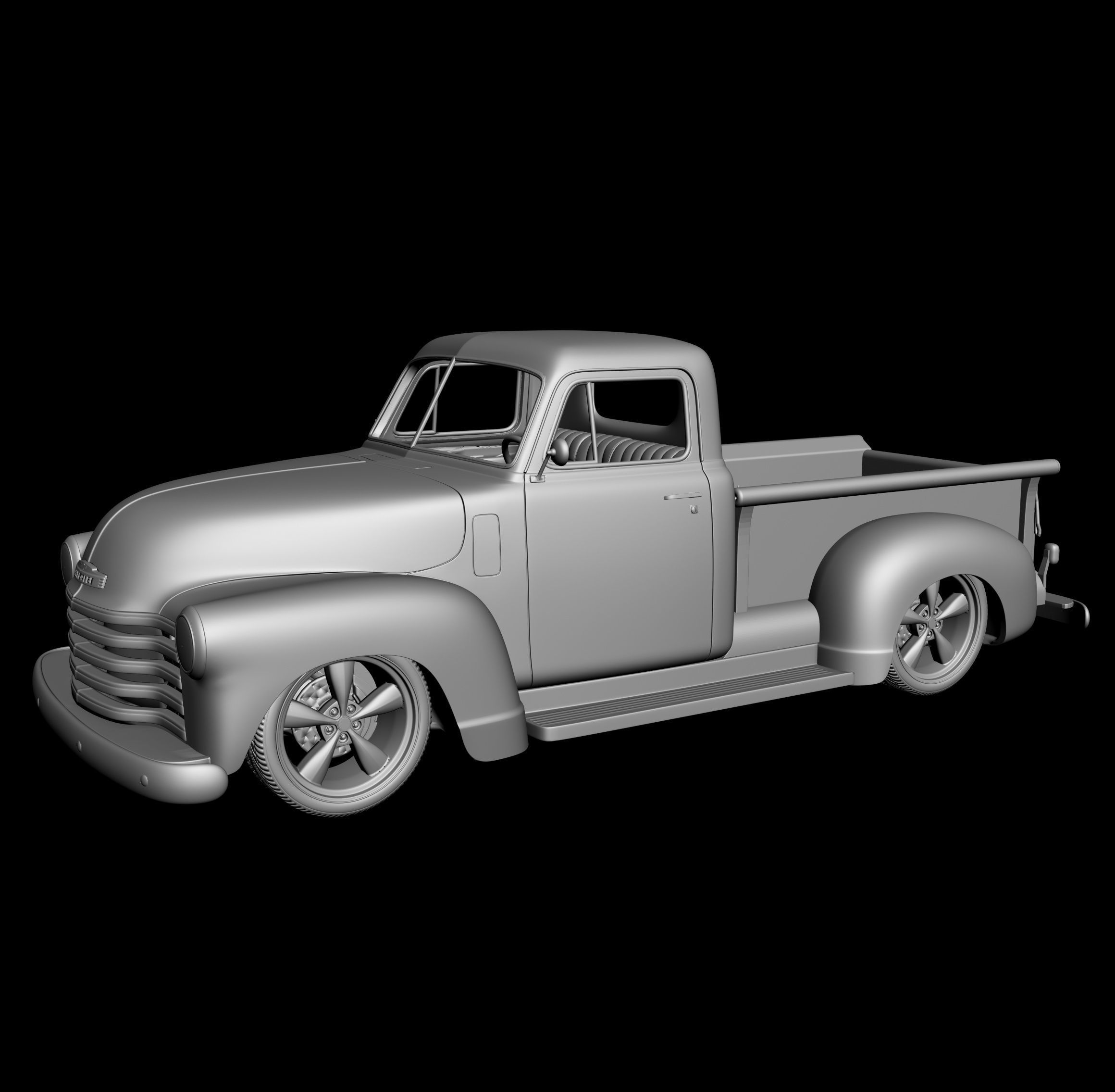 Chevrolet 3100 Pickup 1950 Classic for 3D Printing STL File 3D print model_17