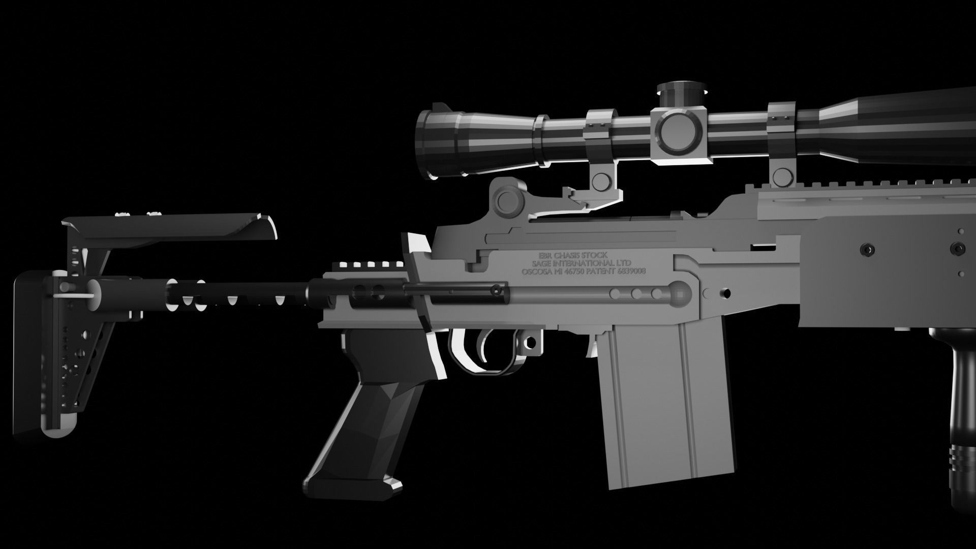 M 14 ebr Low-poly 3D model_9