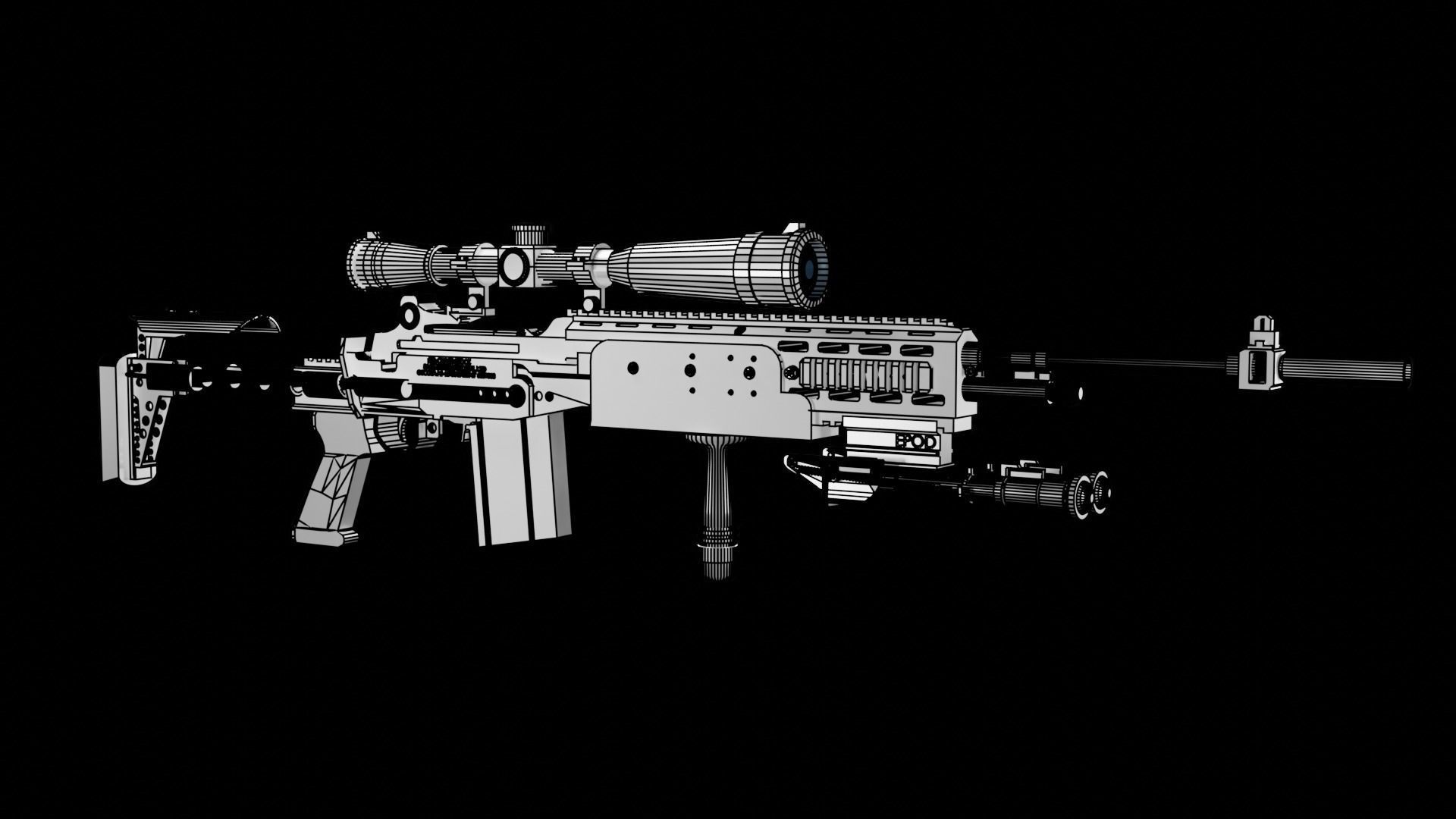 M 14 ebr Low-poly 3D model_2