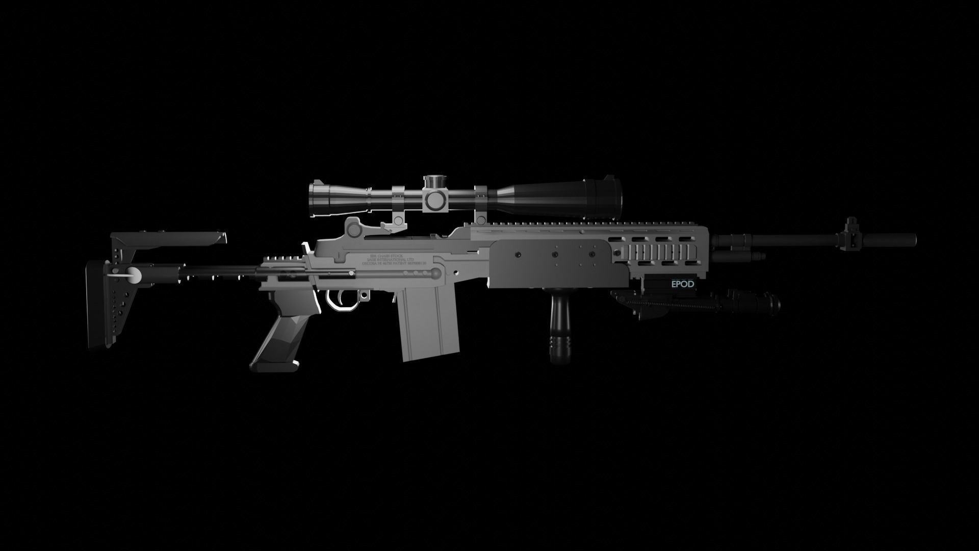 M 14 ebr Low-poly 3D model_6