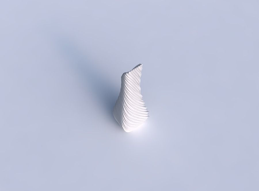 Vase top bent rectangle 2 with bent extruded lines 2 3D print model_1