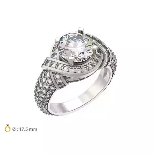 N169 Round Brilliant Engagement Ring with a Diamond