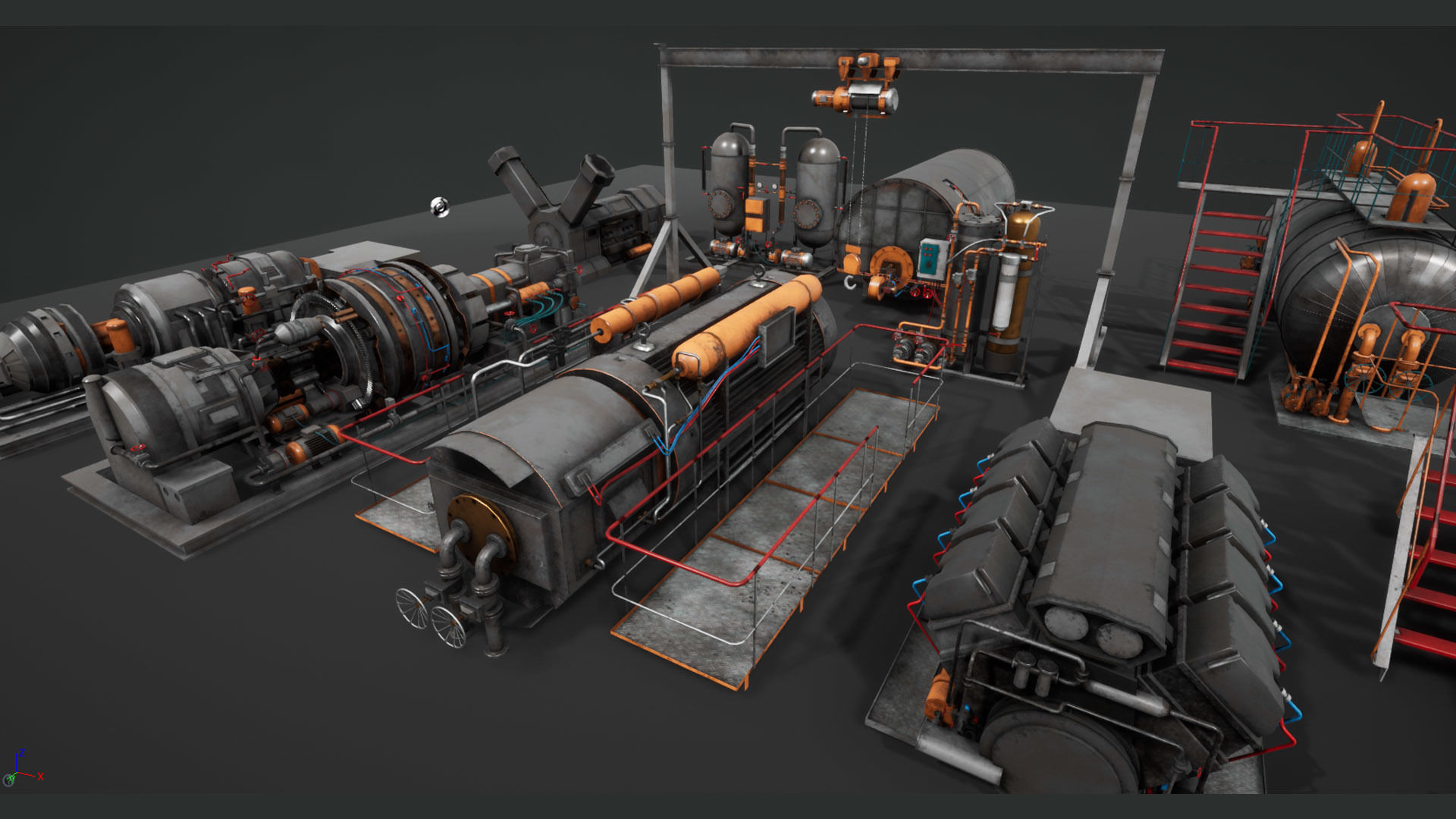 Machinery devices pack for Unreal engine Low-poly 3D model_5