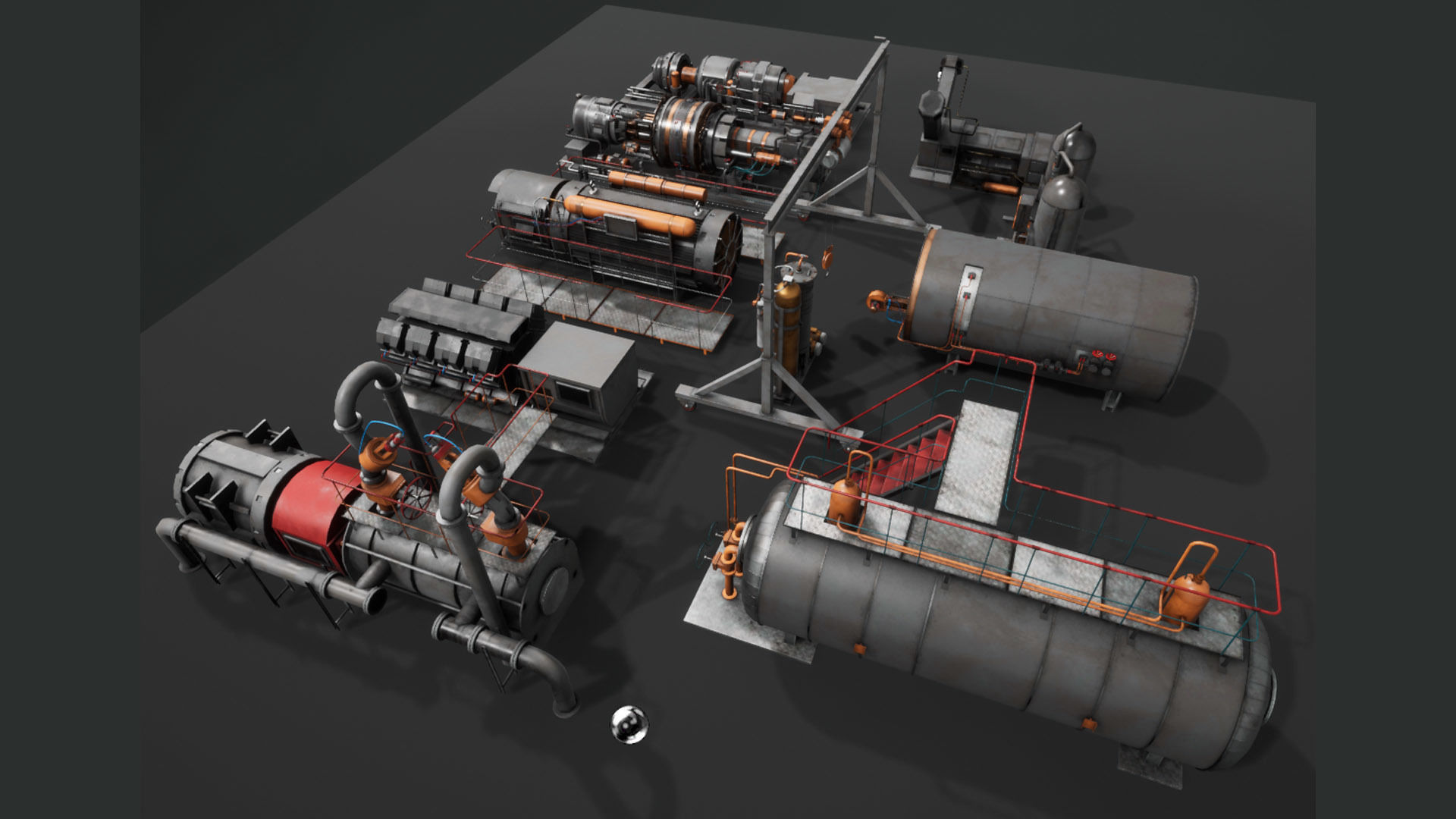 Machinery devices pack for Unreal engine Low-poly 3D model_4