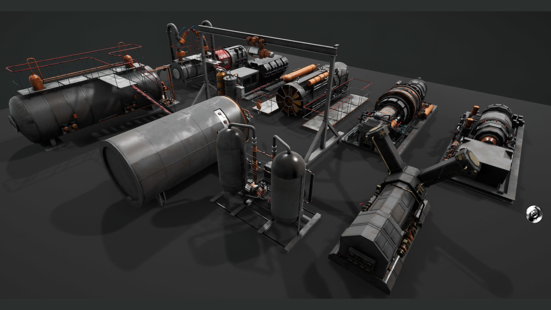 Machinery devices pack for Unreal engine Low-poly 3D model_3