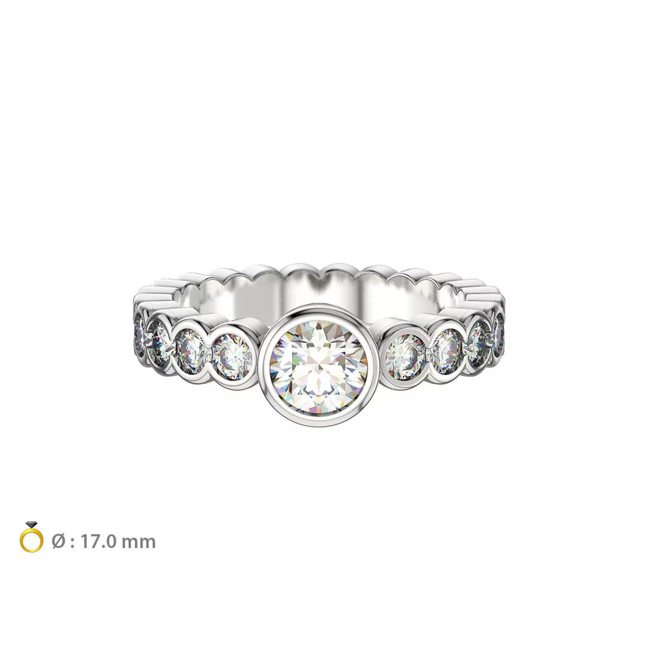 N178 Eternity bezel ring 3D print model_0