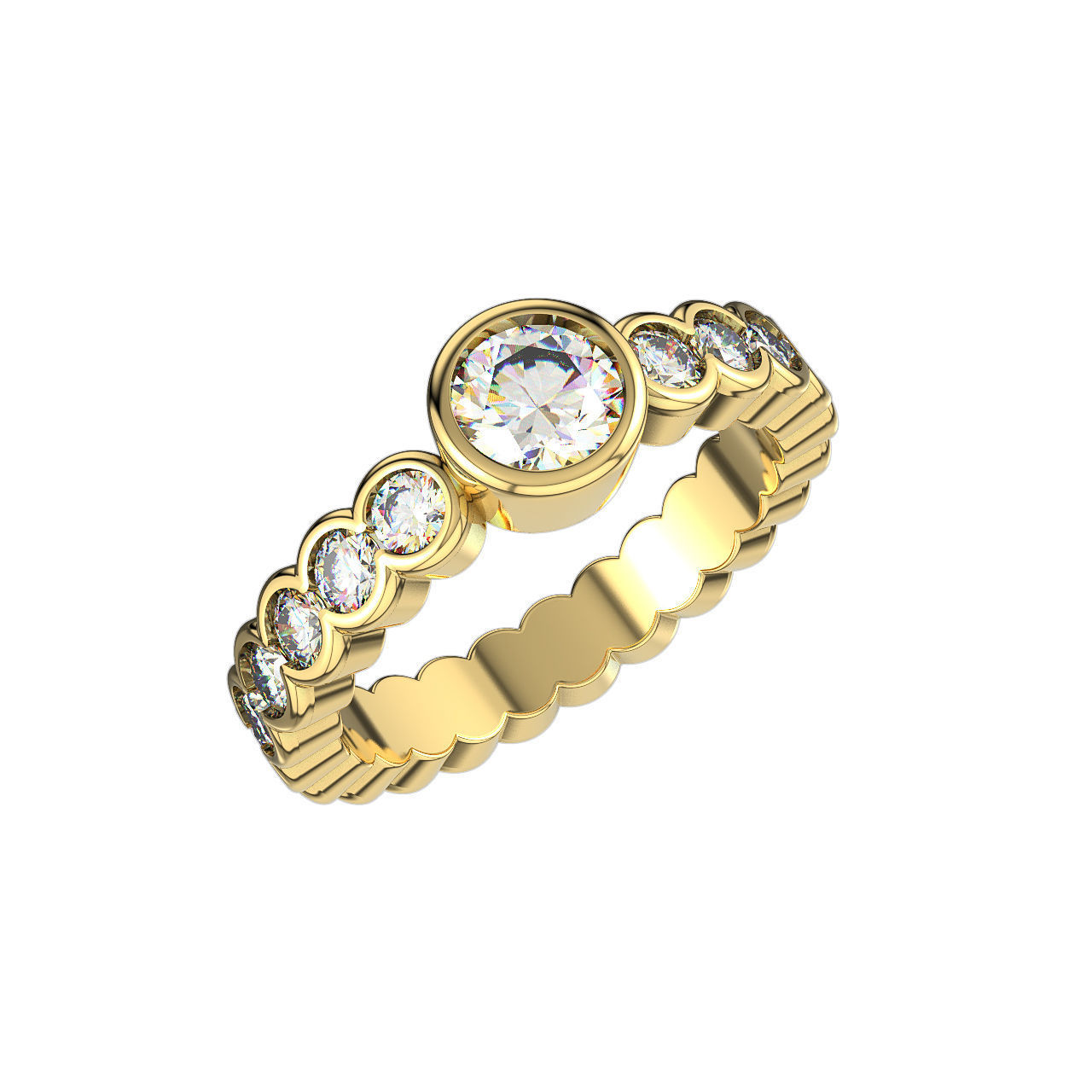 N178 Eternity bezel ring 3D print model_2