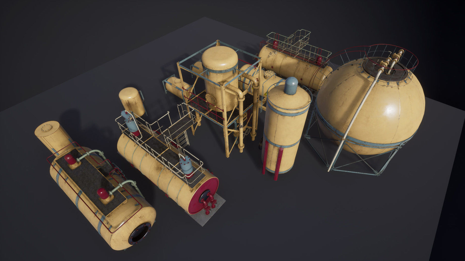 Liquid storage pack for Unreal engine Low-poly 3D model_4