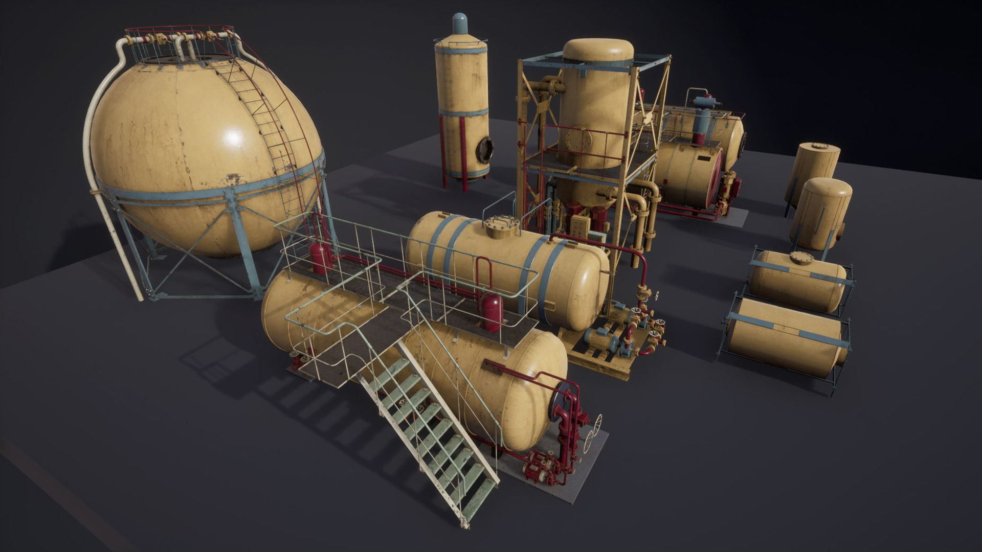 Liquid storage pack for Unreal engine Low-poly 3D model_5