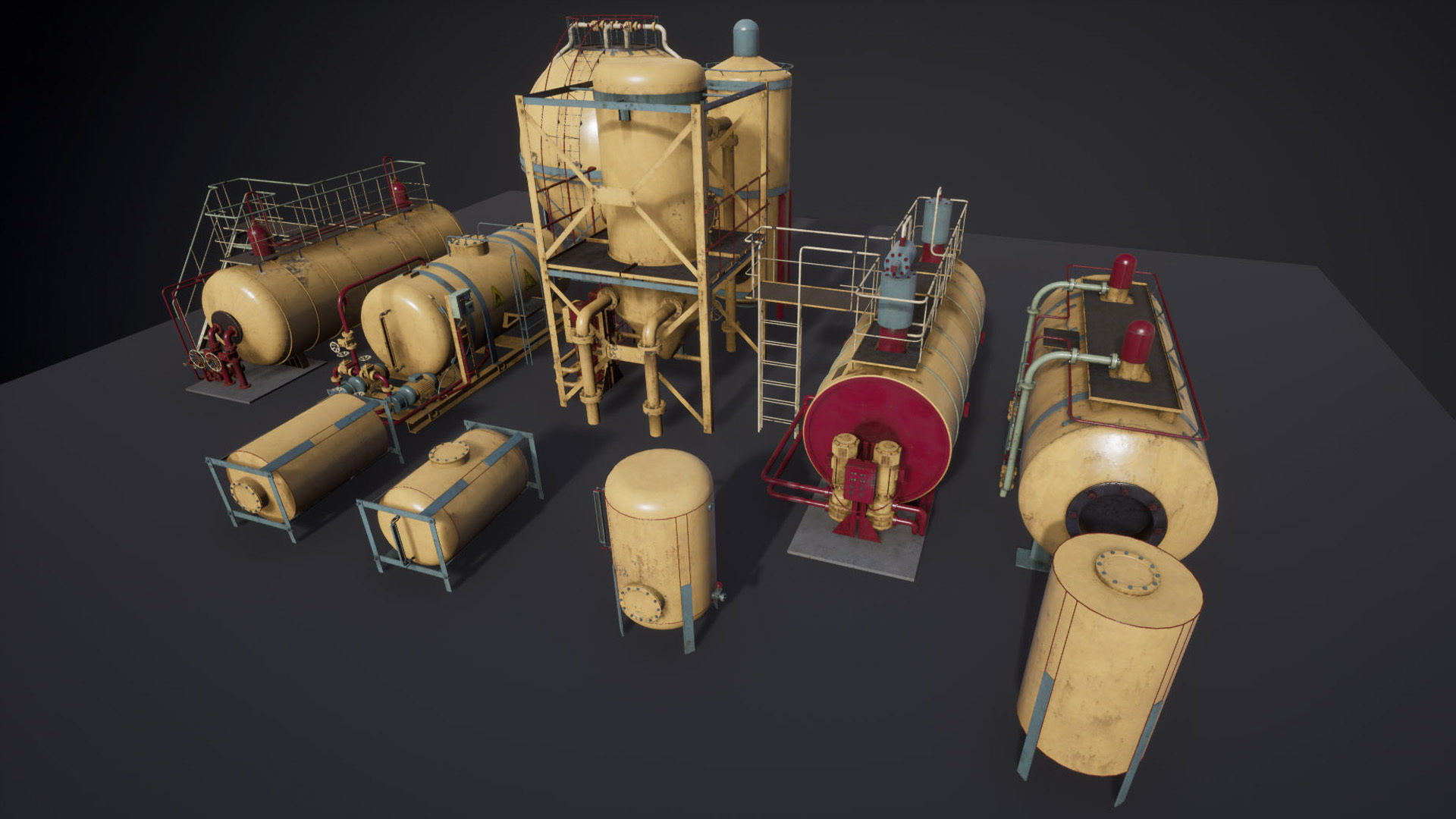 Liquid storage pack for Unreal engine Low-poly 3D model_6