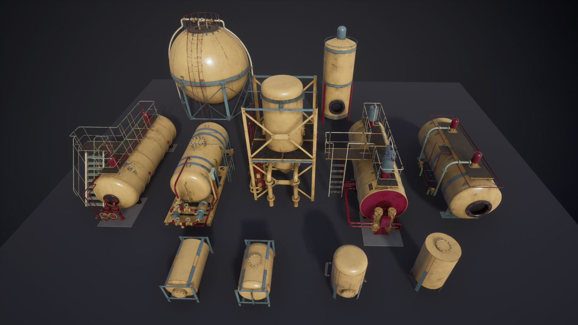 Liquid storage pack for Unreal engine Low-poly 3D model_1