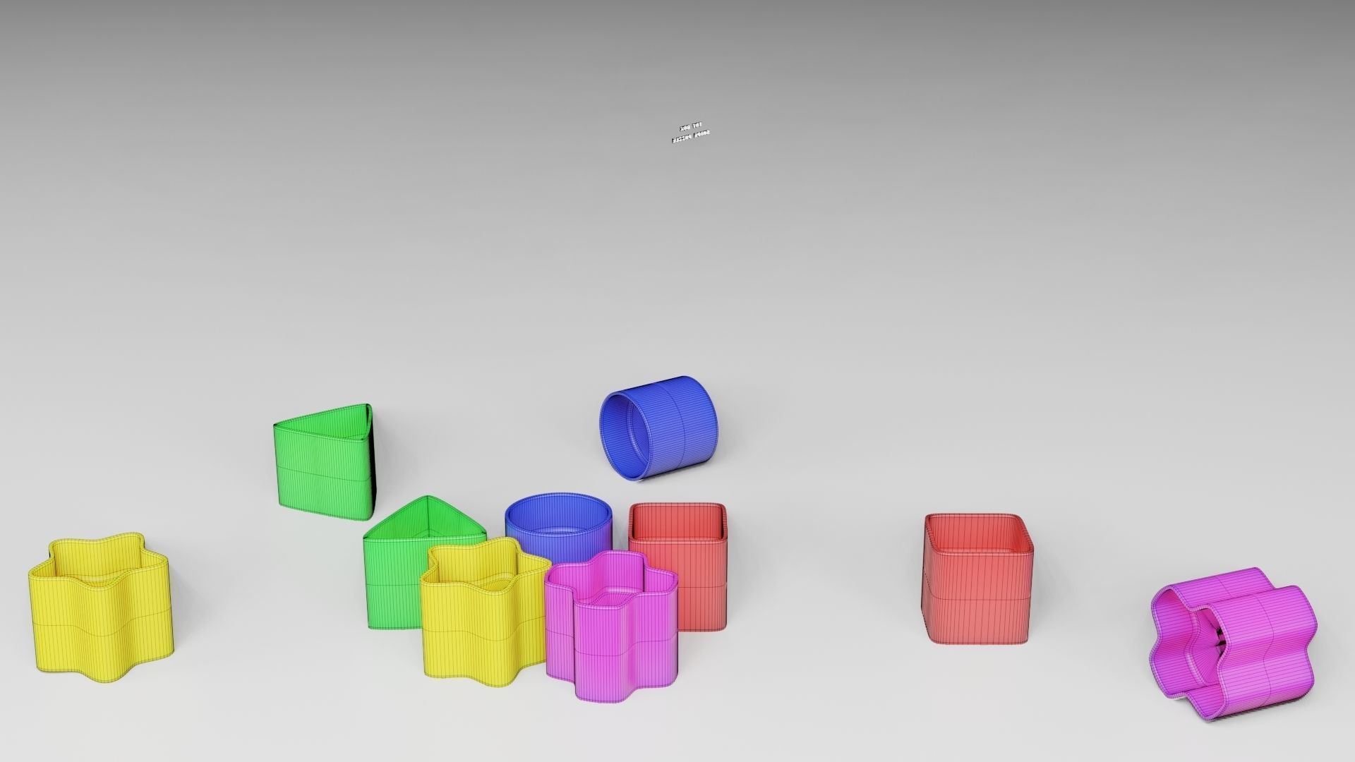 Toy Box - Shape Puzzle - Playset for Babies Low-poly 3D model_19