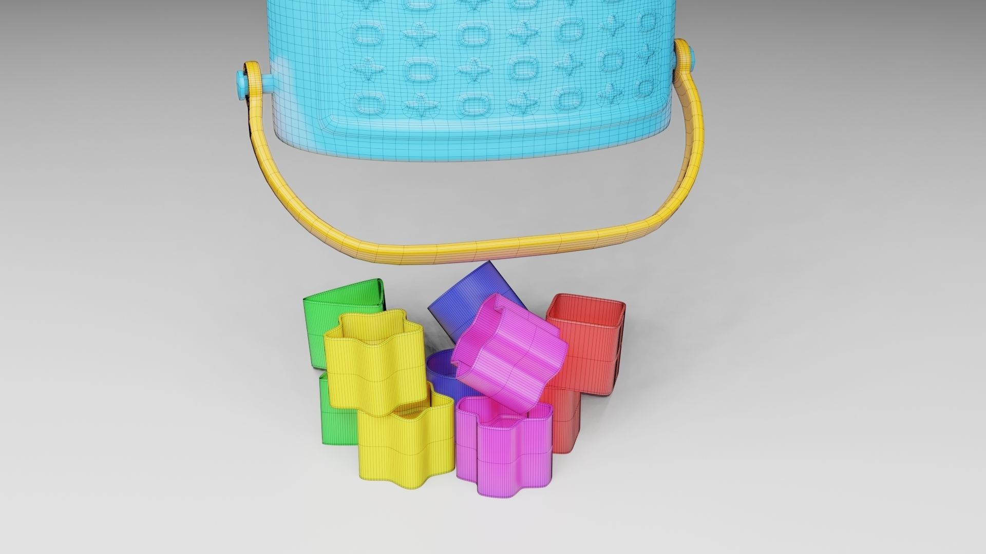 Toy Box - Shape Puzzle - Playset for Babies Low-poly 3D model_18