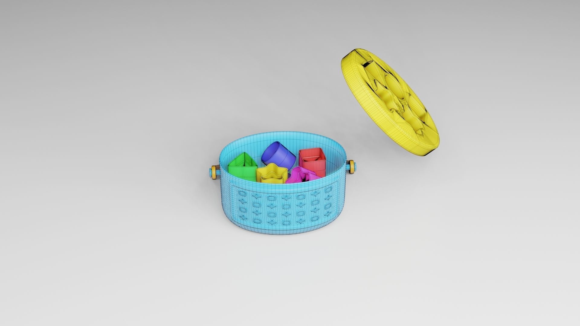 Toy Box - Shape Puzzle - Playset for Babies Low-poly 3D model_16