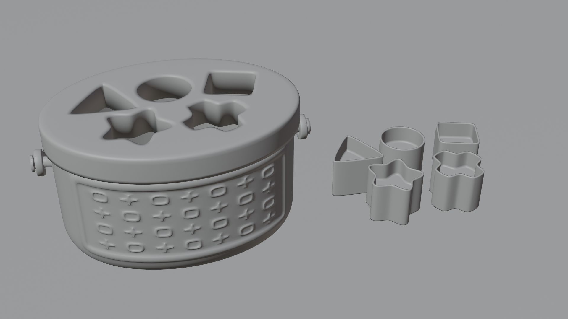 Toy Box - Shape Puzzle - Playset for Babies Low-poly 3D model_20