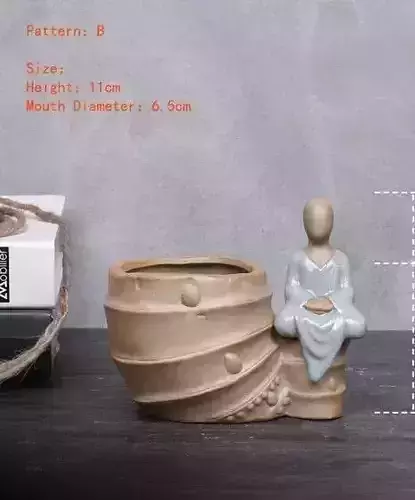 Suculent pot human meditating  - STL for 3D print
