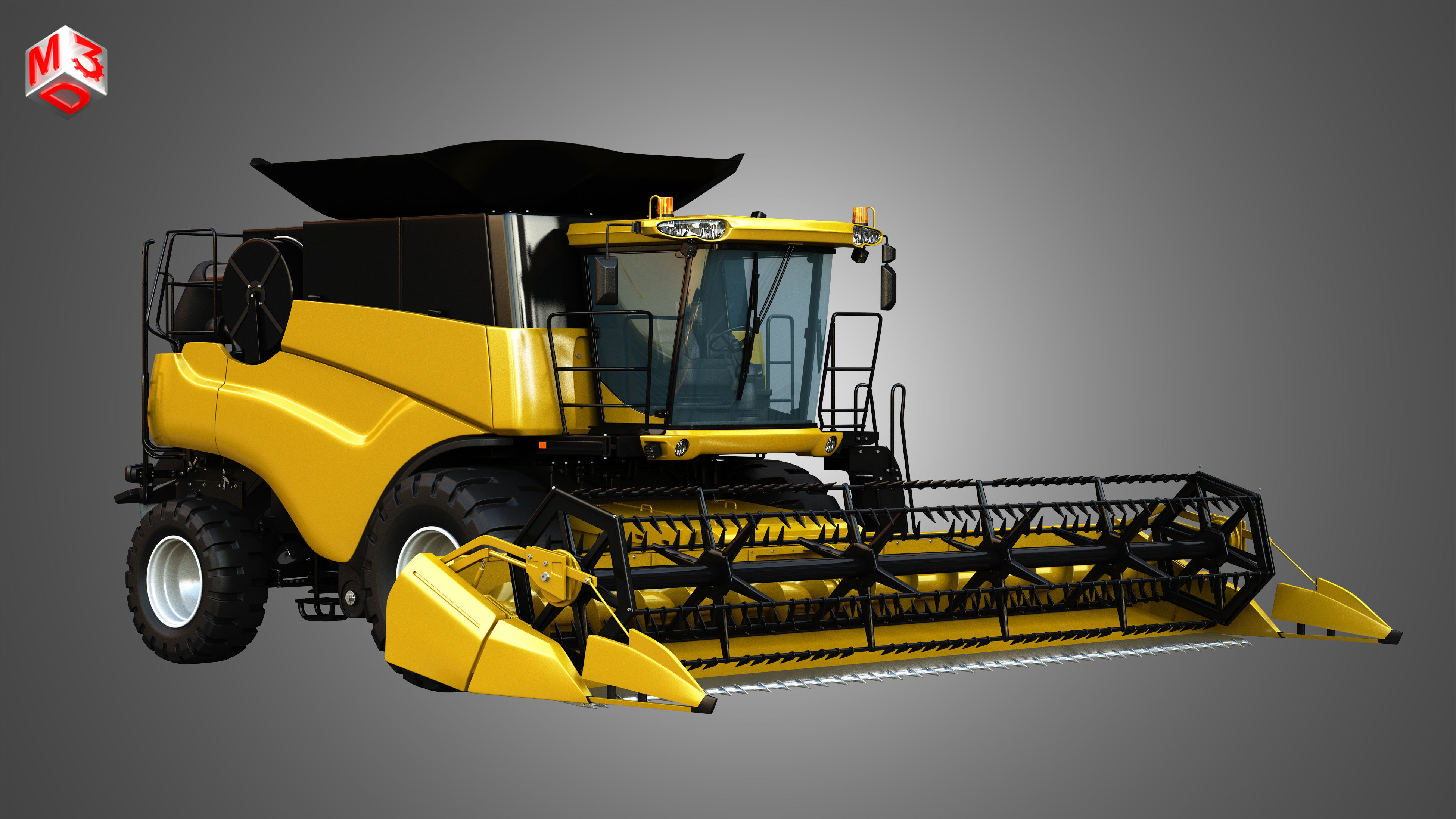 NH - CR 9070 Combine Harvester - With Grain Harvester Head 3D model_2