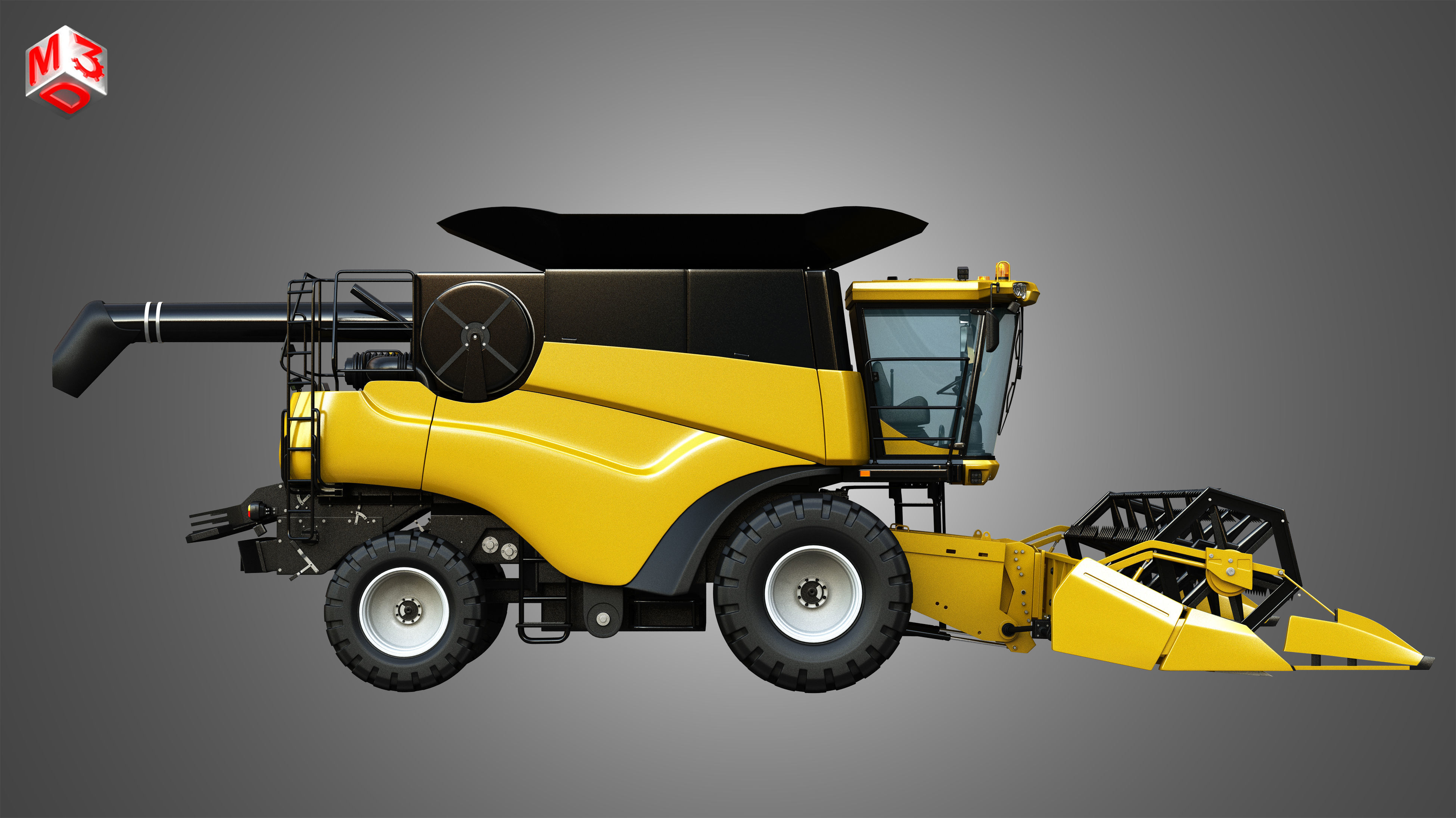 NH - CR 9070 Combine Harvester - With Grain Harvester Head 3D model_5