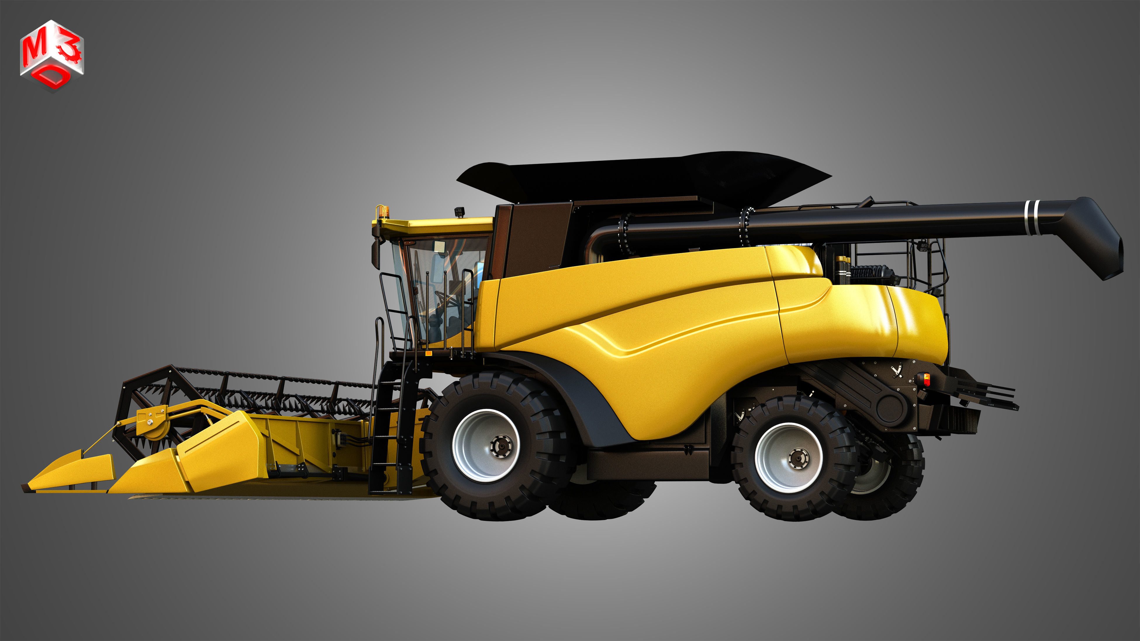 NH - CR 9070 Combine Harvester - With Grain Harvester Head 3D model_9