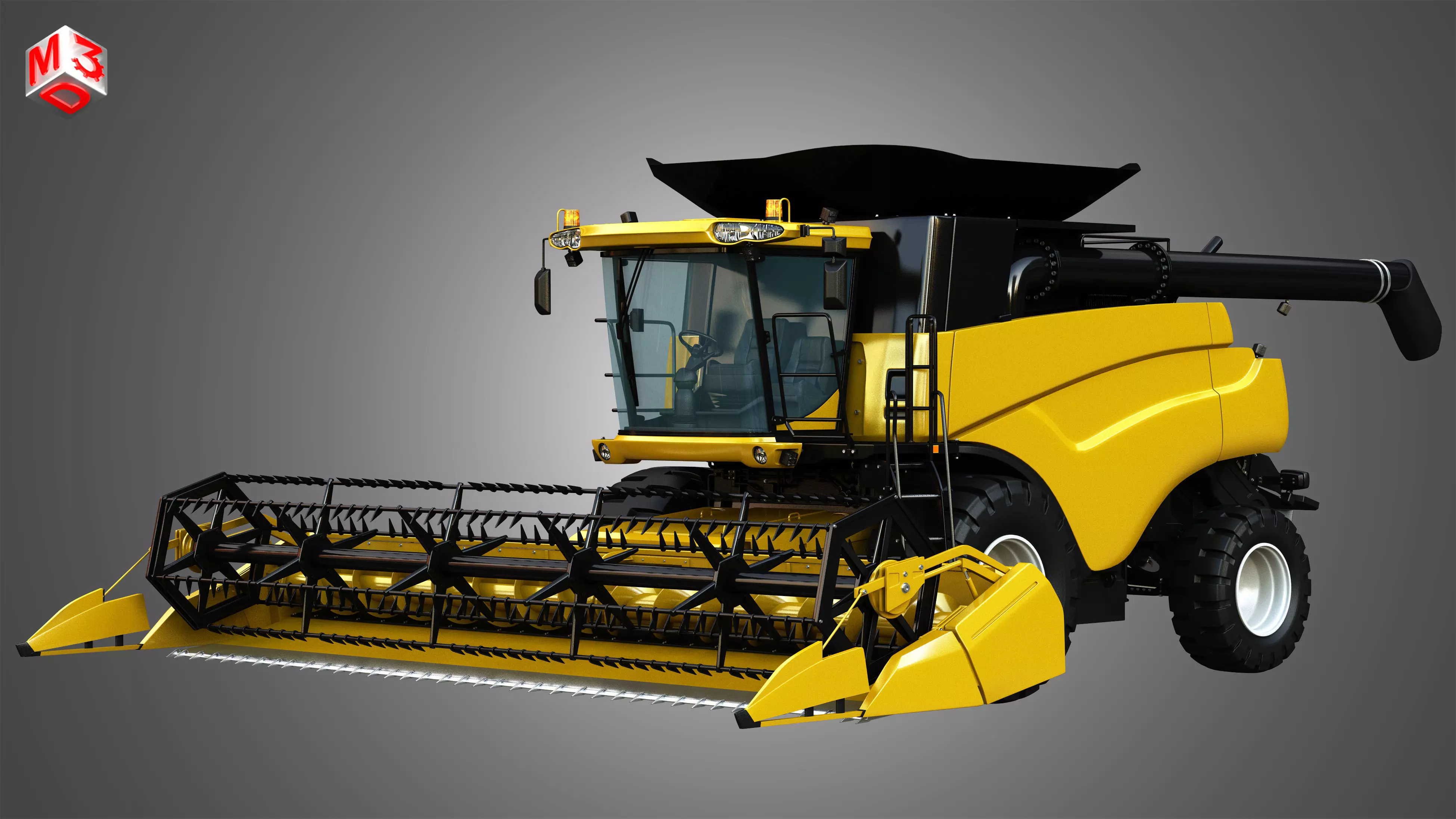 NH - CR 9070 Combine Harvester - With Grain Harvester Head 3D model_0