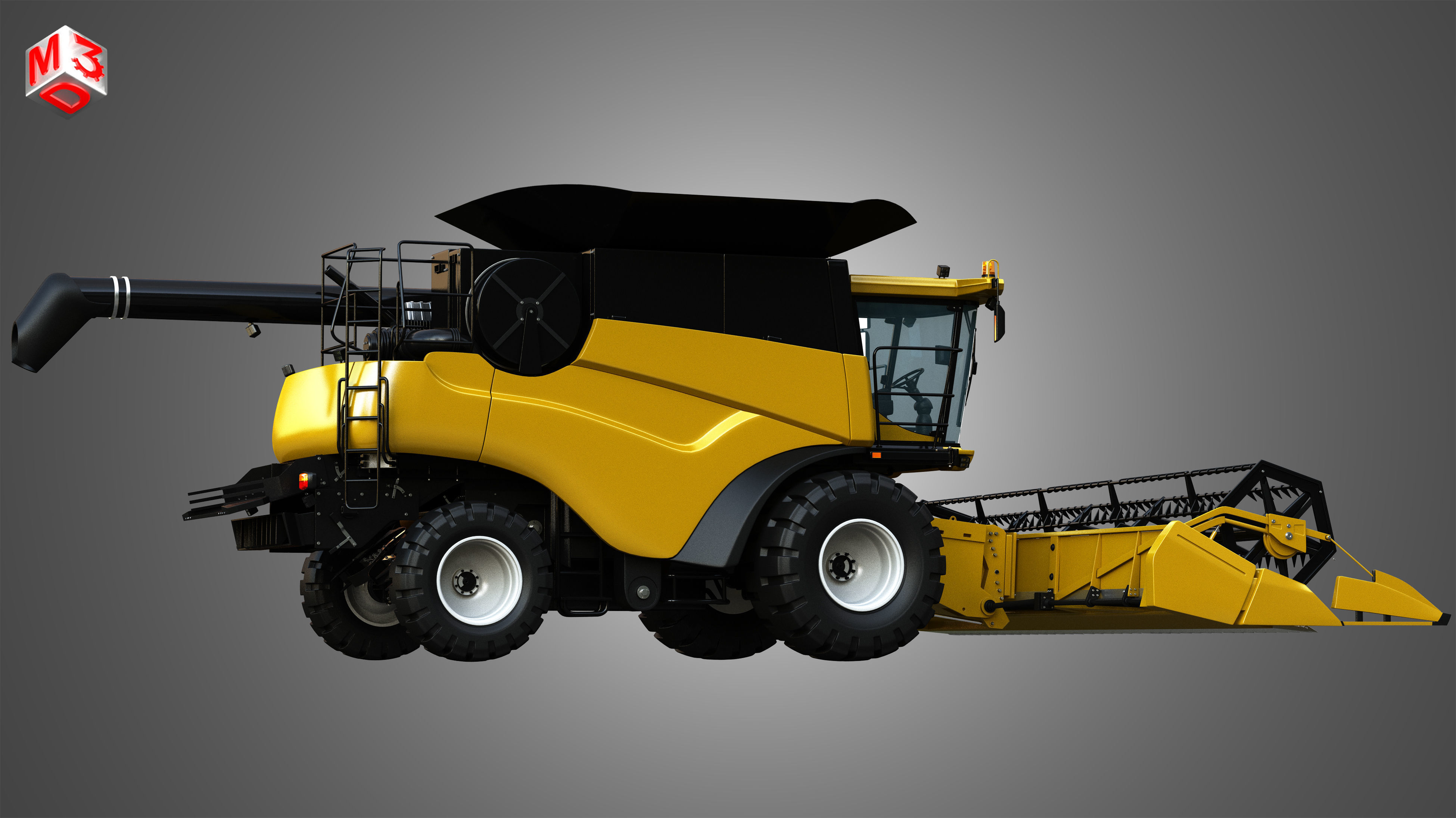 NH - CR 9070 Combine Harvester - With Grain Harvester Head 3D model_7