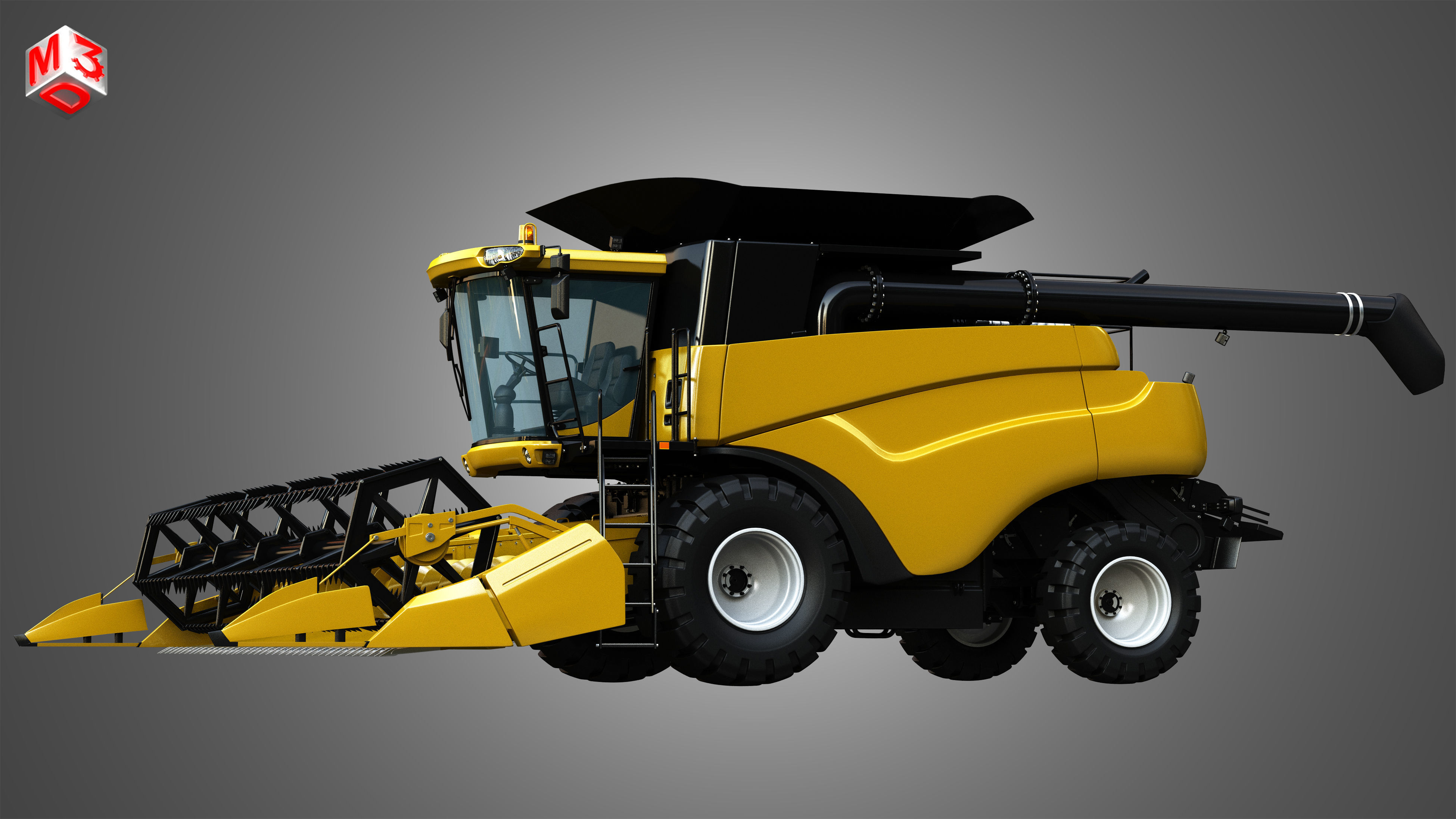NH - CR 9070 Combine Harvester - With Grain Harvester Head 3D model_6