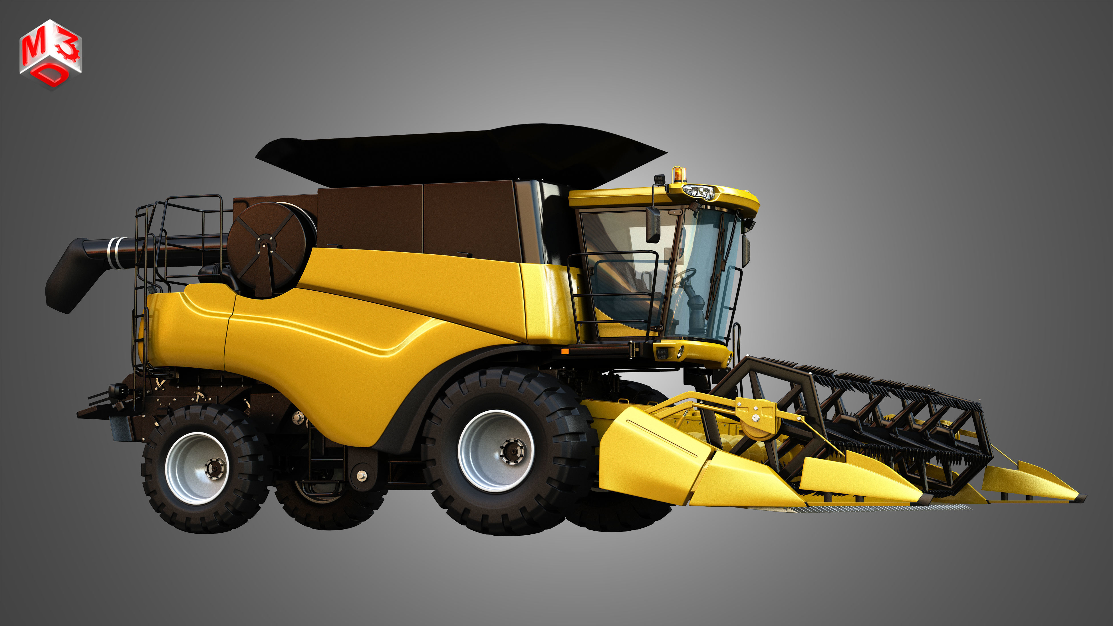 NH - CR 9070 Combine Harvester - With Grain Harvester Head 3D model_8