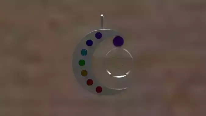 silver moon and pentagram amulet 