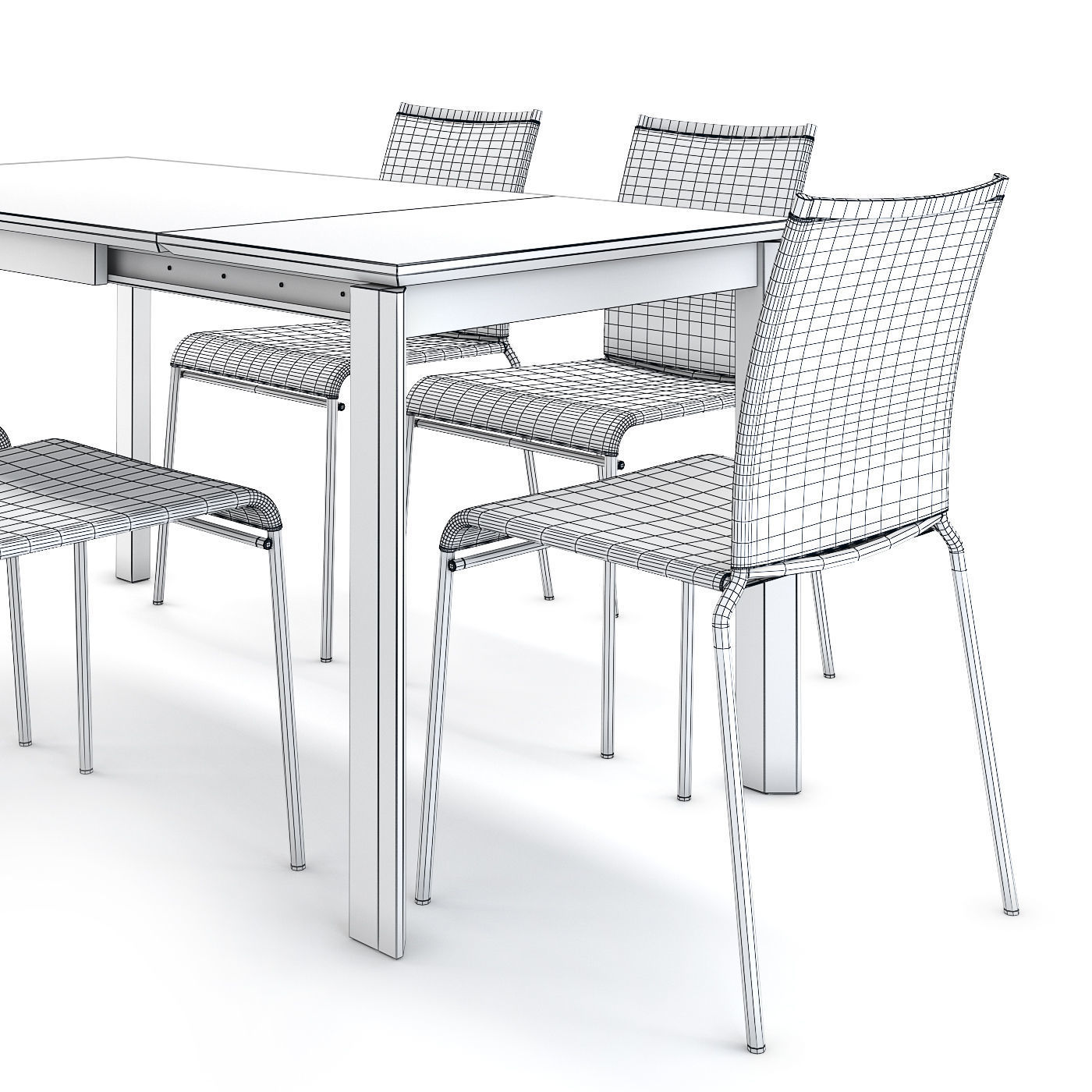 Calligaris Duca table and  chair 3D model CGTrader