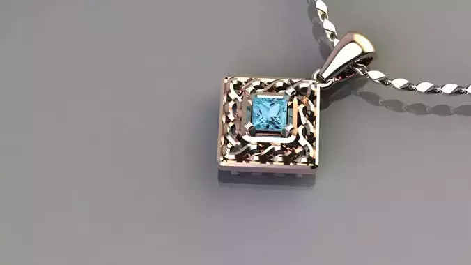 Knot 5 topaz pendant in rose gold